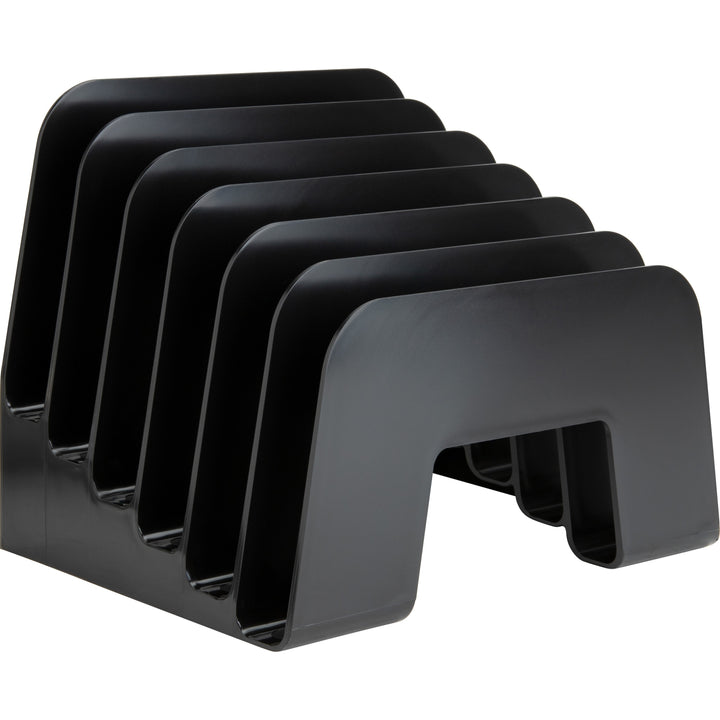 Image of Business Source Sorter w/Incline,6 Compartment,8"x7-3/4"x6-1/2",Black