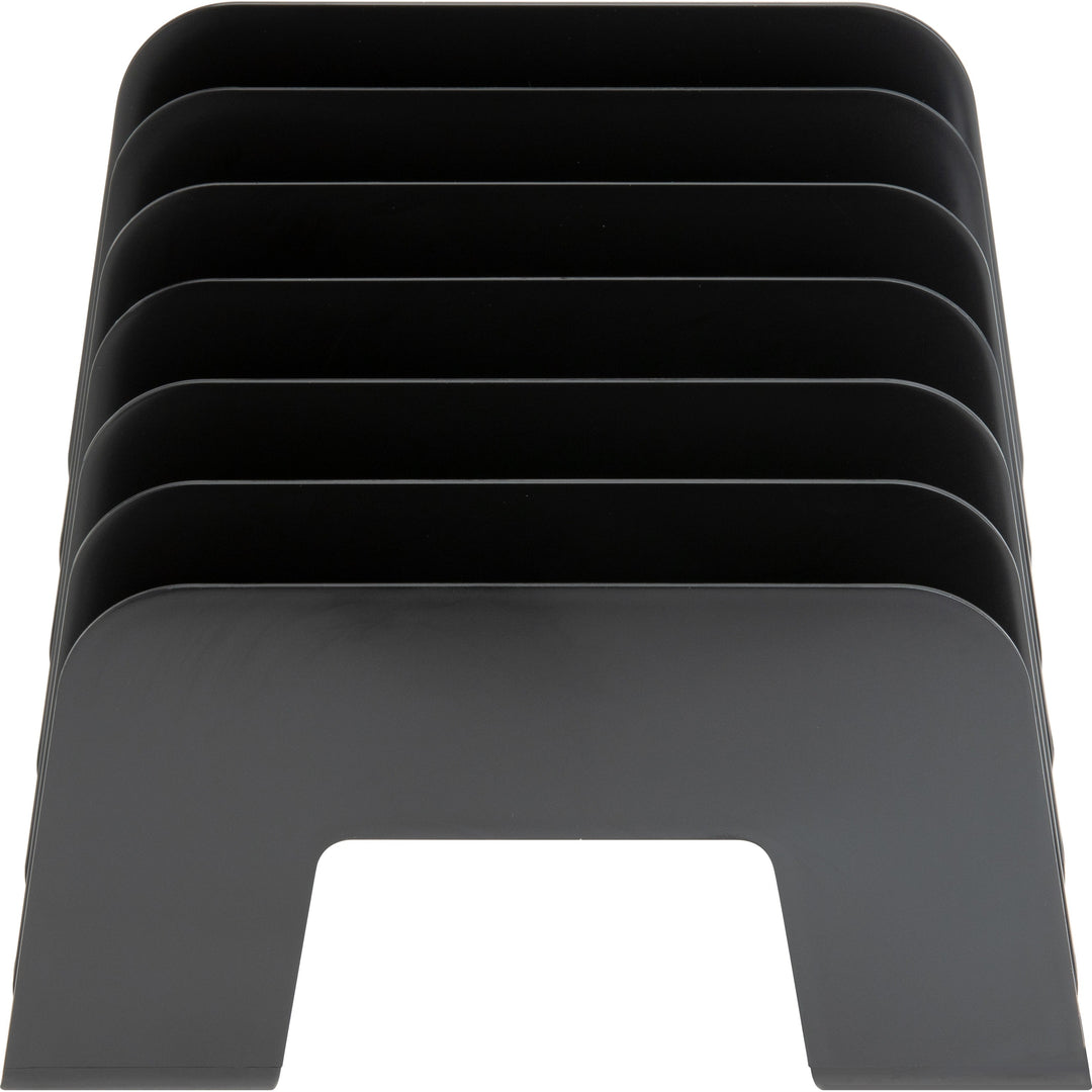 Image of Business Source Sorter w/Incline,6 Compartment,8"x7-3/4"x6-1/2",Black