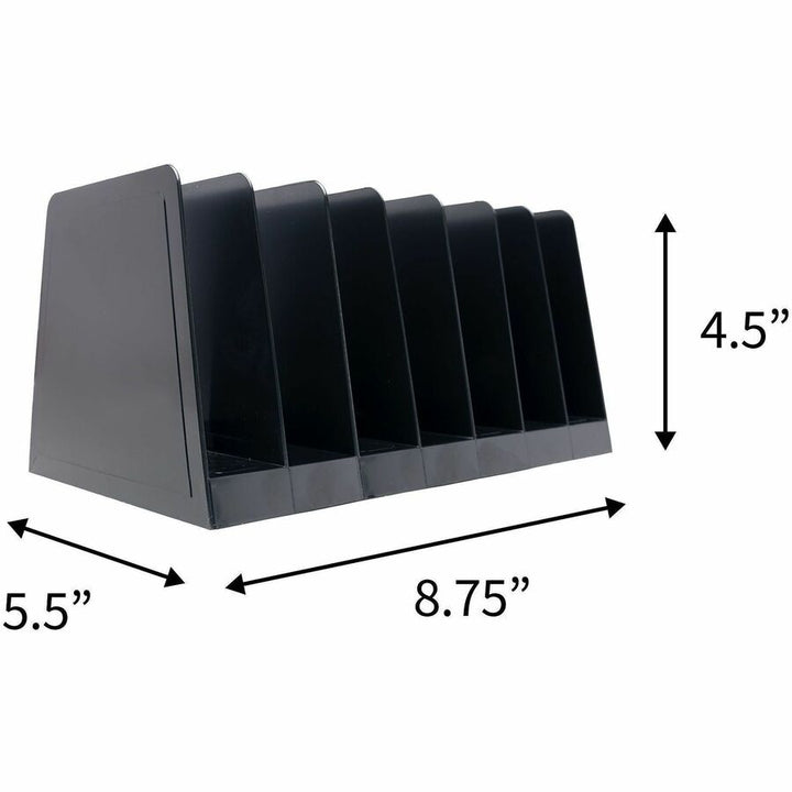 Image of Business Source Desk Sorter,7-Compartment,8-3/4"x5-1/2"x4-1/2",Black