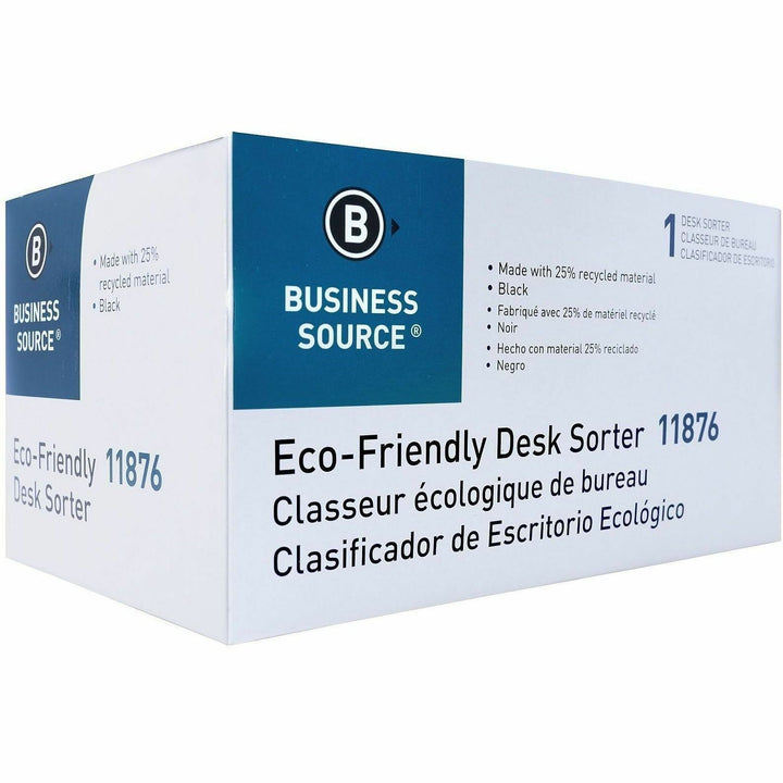 Image of Business Source Desk Sorter,7-Compartment,8-3/4"x5-1/2"x4-1/2",Black