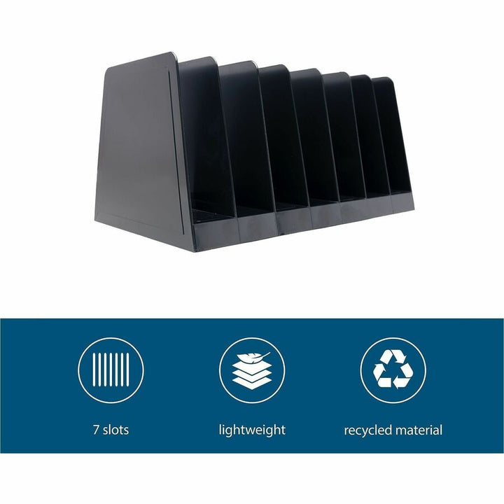 Image of Business Source Desk Sorter,7-Compartment,8-3/4"x5-1/2"x4-1/2",Black