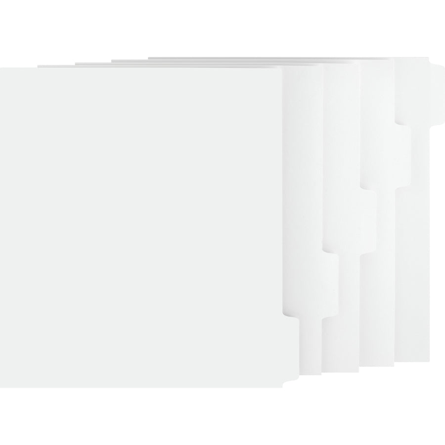 Image of Business Source Dividers w/Print-on Tabs,90 Bright, 8-1/2"x11", 50ST/BX, WE