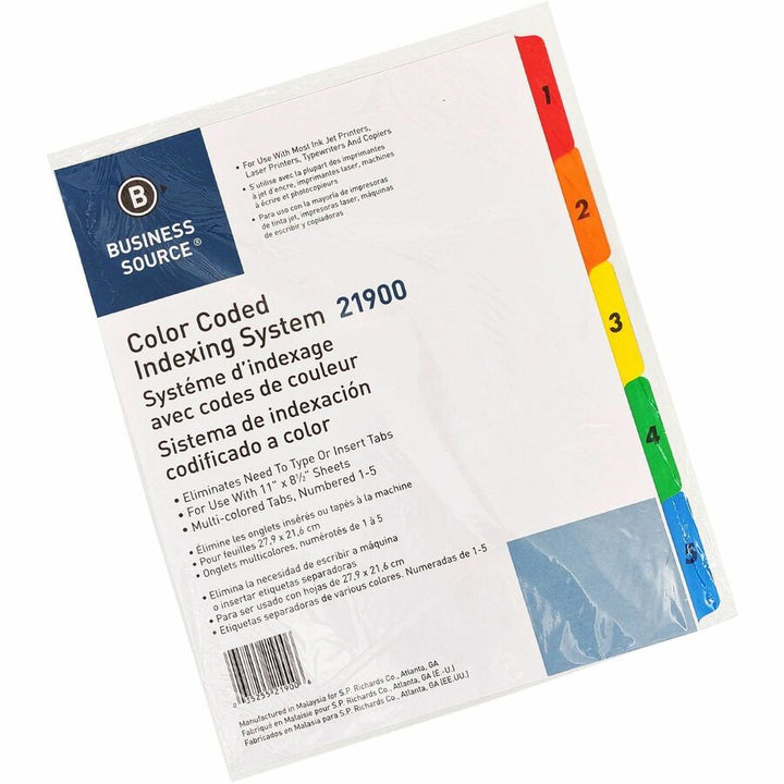Image of Business Source Index Dividers w/TOC Page, 1-5, 8-1/2"x11", 5 Tabs/ST, Multi
