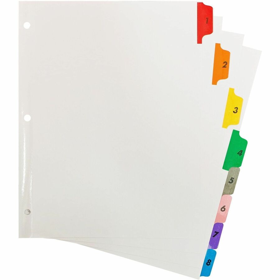 Image of Business Source Index Dividers w/TOC Page, 1-8, 8-1/2"x11", 8 Tabs/ST, Multi