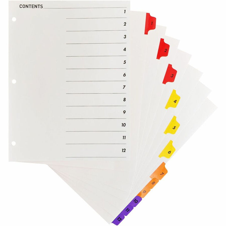 Image of Business Source Index Dividers w/TOC Page, 1-12, 8-1/2"x11", 12 Tabs/ST, MI
