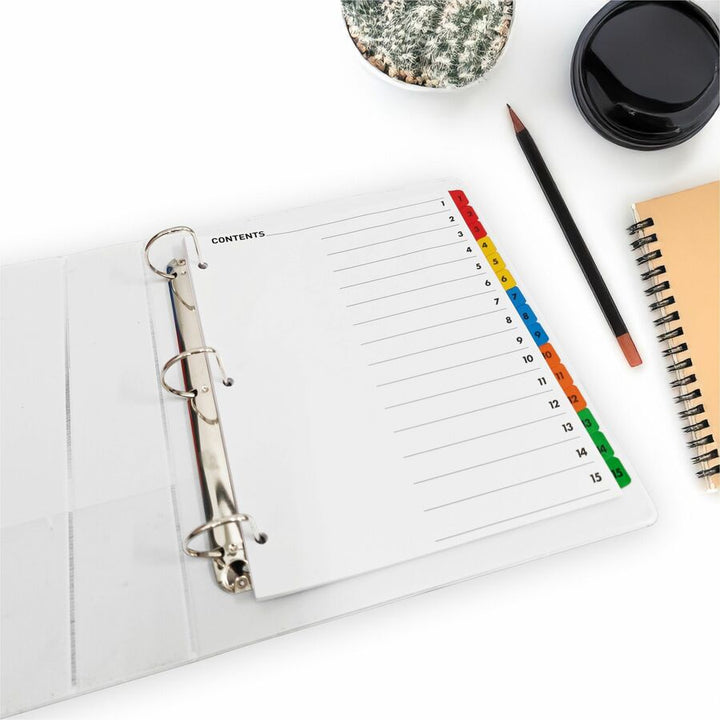 Image of Business Source Index Dividers w/TOC Page, 1-15, 8-1/2"x11", 15 Tabs/ST, MI
