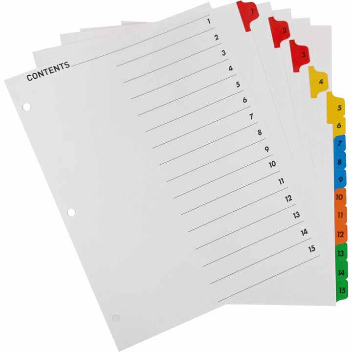 Image of Business Source Index Dividers w/TOC Page, 1-15, 8-1/2"x11", 15 Tabs/ST, MI
