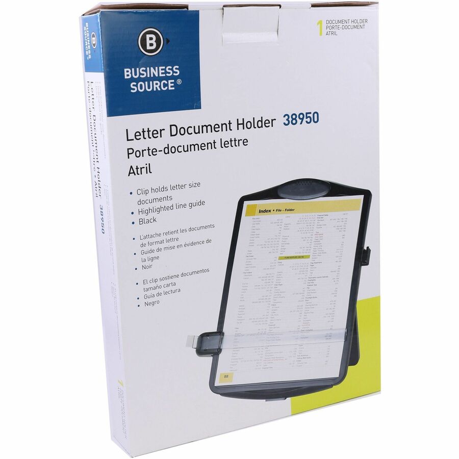 Image of Business Source Document Holder,Easel-style,Adj Clip,11-1/2"x2"x13-1/2",BK