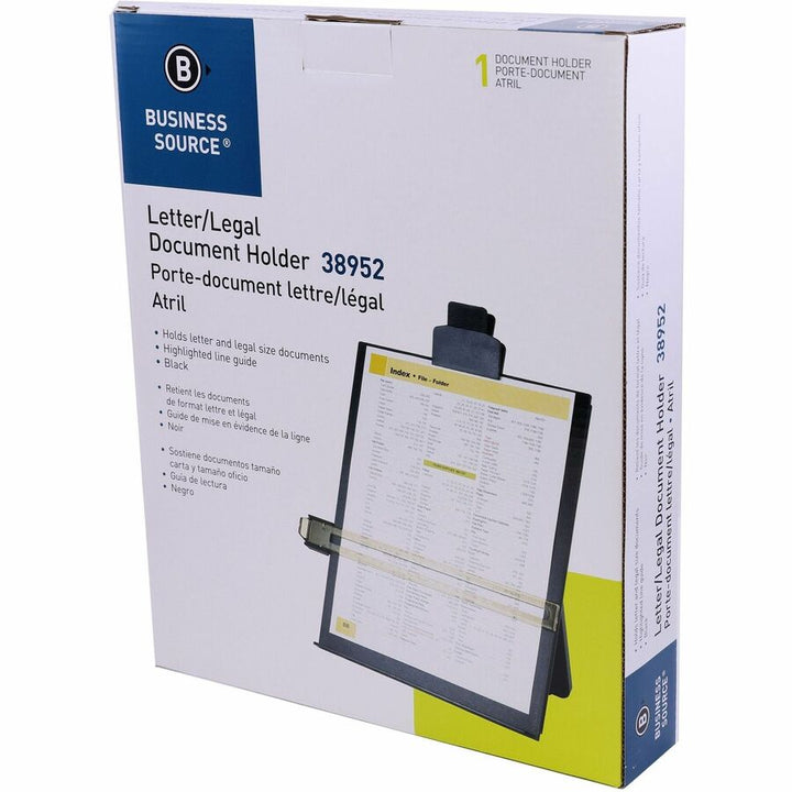 Image of Business Source Document Holder,Easel,Adj Clip,10-7/8"x1-5/8"x13-3/4",BK