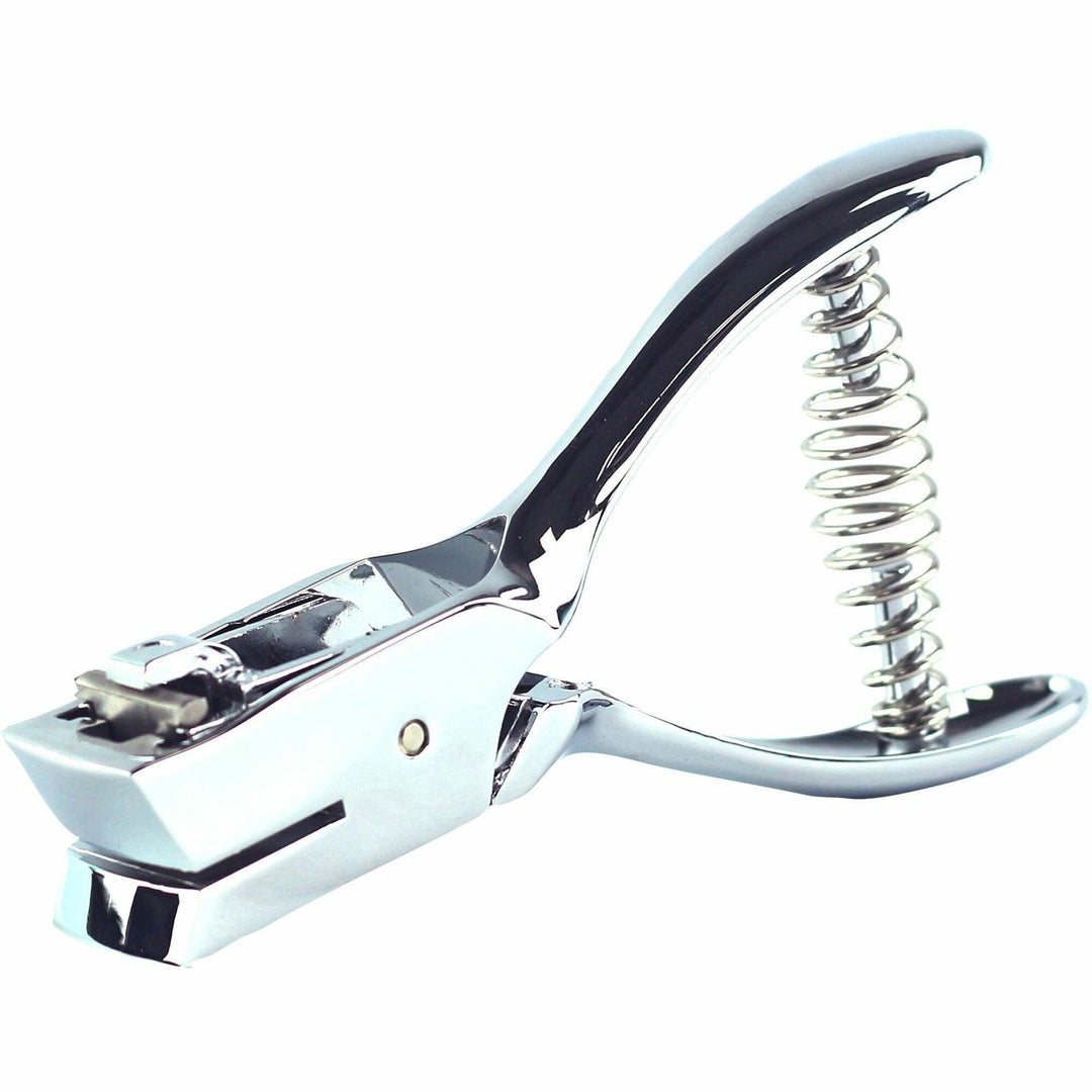 Image of Business Source 39282 Handheld 15mm Slot Punch, 5/32" Punch Size, Metal, Silver, Chrome, 1 Each
