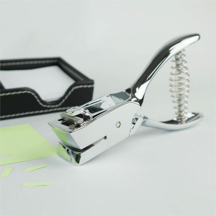 Image of Business Source 39282 Handheld 15mm Slot Punch, 5/32" Punch Size, Metal, Silver, Chrome, 1 Each