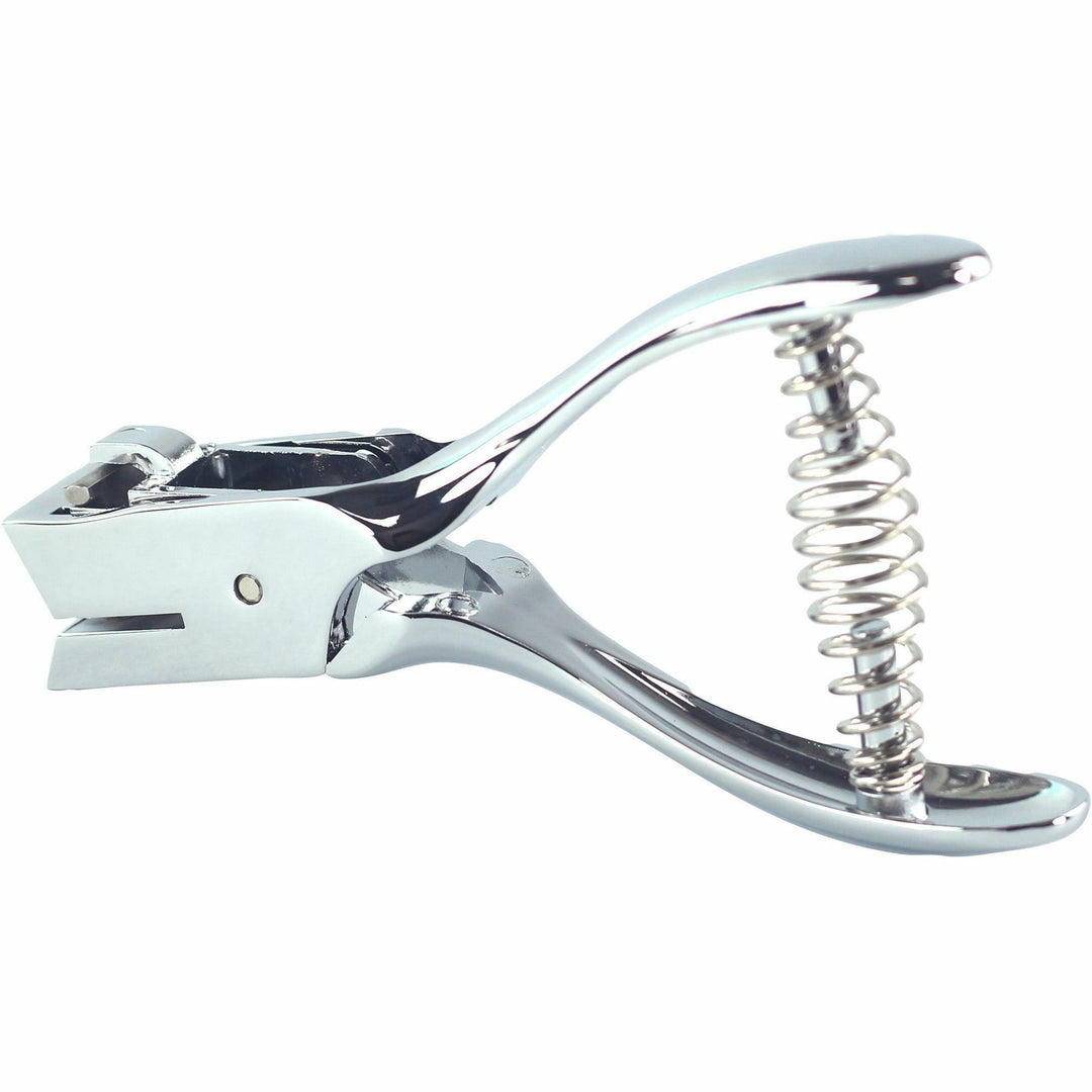 Image of Business Source 39282 Handheld 15mm Slot Punch, 5/32" Punch Size, Metal, Silver, Chrome, 1 Each
