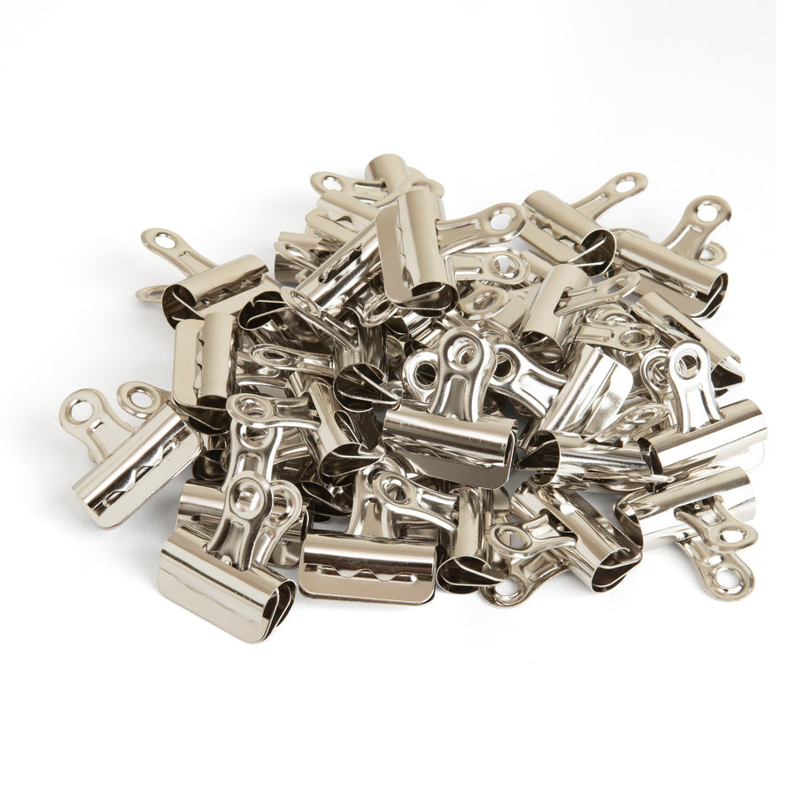 Image of Business Source 58500 Bulldog Grip Clips, No. 1, 1.3" Width, for Paper, Heavy Duty, Silver, 36 / Box