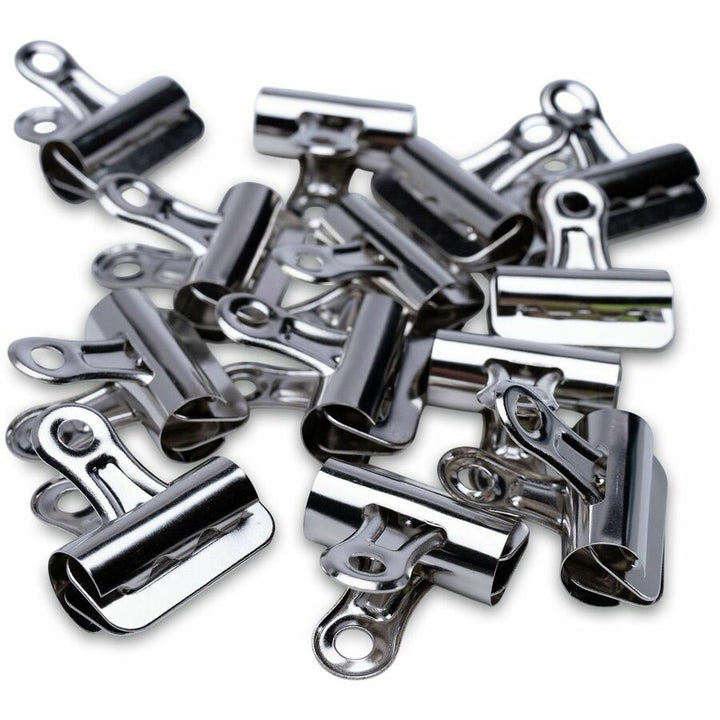 Image of Business Source 58500 Bulldog Grip Clips, No. 1, 1.3" Width, for Paper, Heavy Duty, Silver, 36 / Box