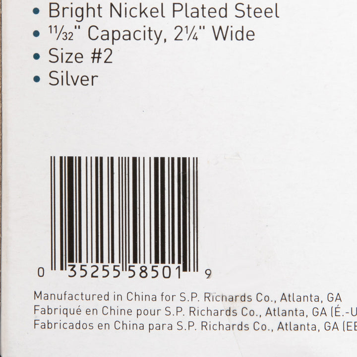 Image of Business Source Bulldog Clips, 11/32" Cap, Size 2, 2-1/4"W, 36/BX, Silver