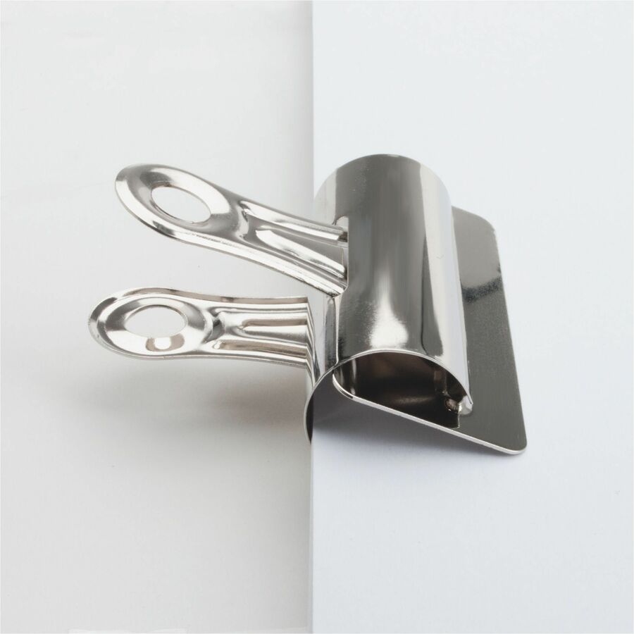 Image of Business Source Bulldog Clips, 1" Cap, Size 4, 3"W, 12/BX, Silver