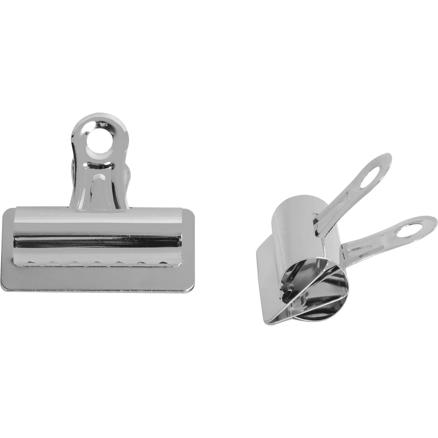 Image of Business Source Bulldog Clips, 1" Cap, Size 4, 3"W, 12/BX, Silver