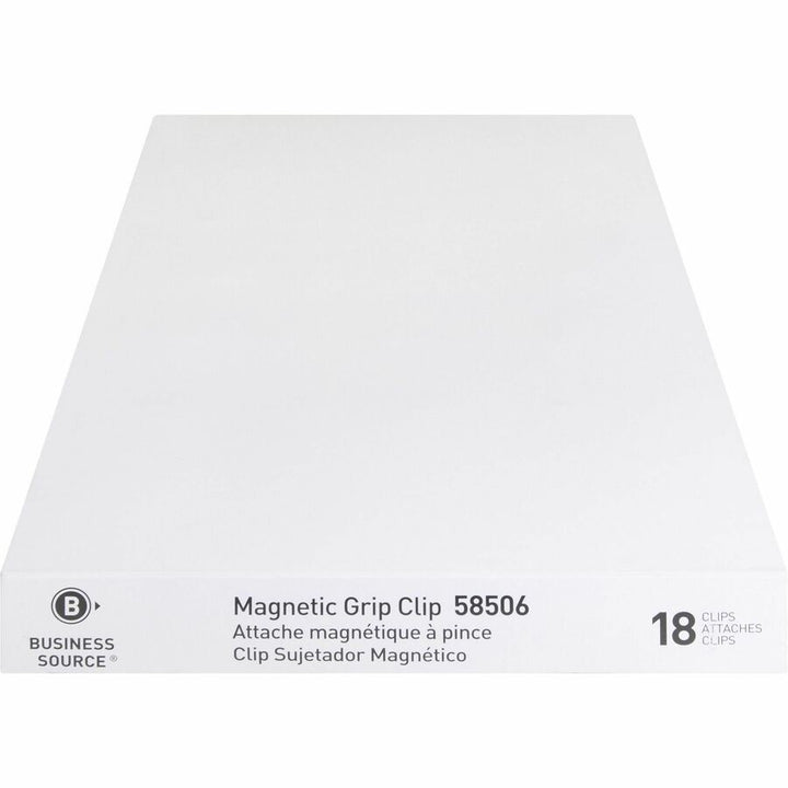 Image of Business Source MagneticClips,DisplayPK,Sz 1,1-1/4"W,3/8"Cap,18/BX,6BX/BD,SR