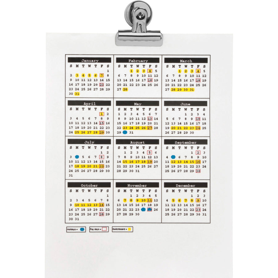 Image of Business Source Magnetic Clips,Display Pack,Sz 2,2-1/4"W,1/2"Cap,12/BX,SR