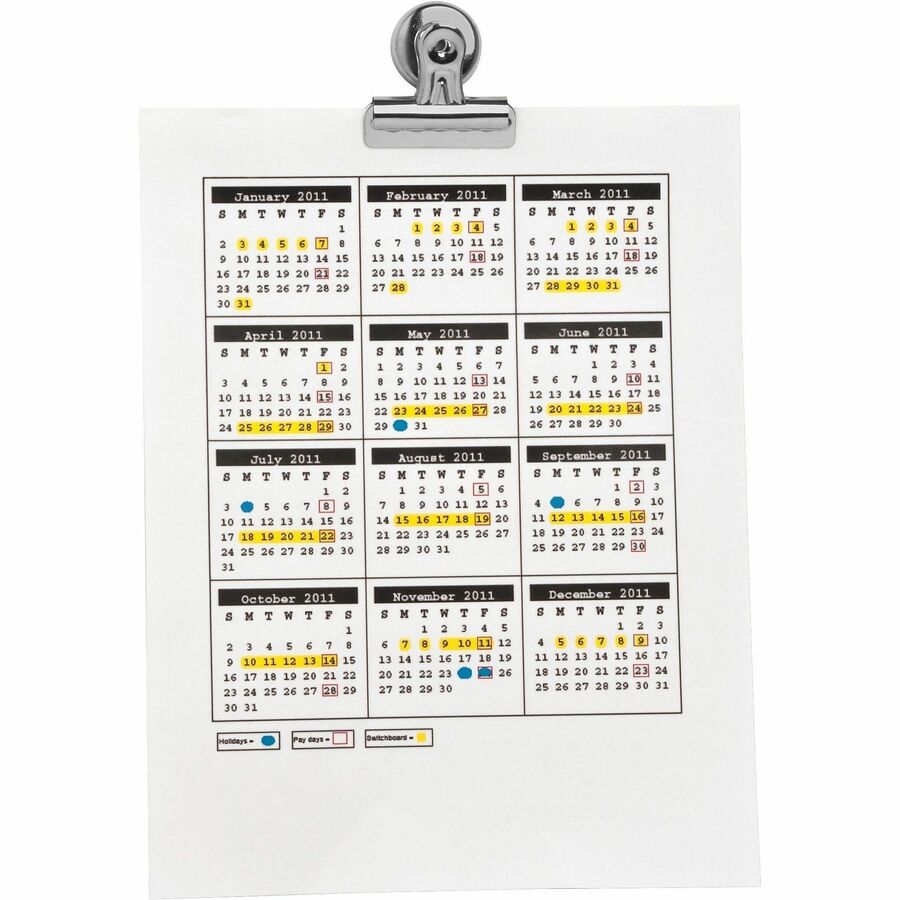 Image of Business Source MagneticClips,DisplayPK,Sz 2,2-1/4"W,1/2"Cap,12/BX,6BX/BD,SR