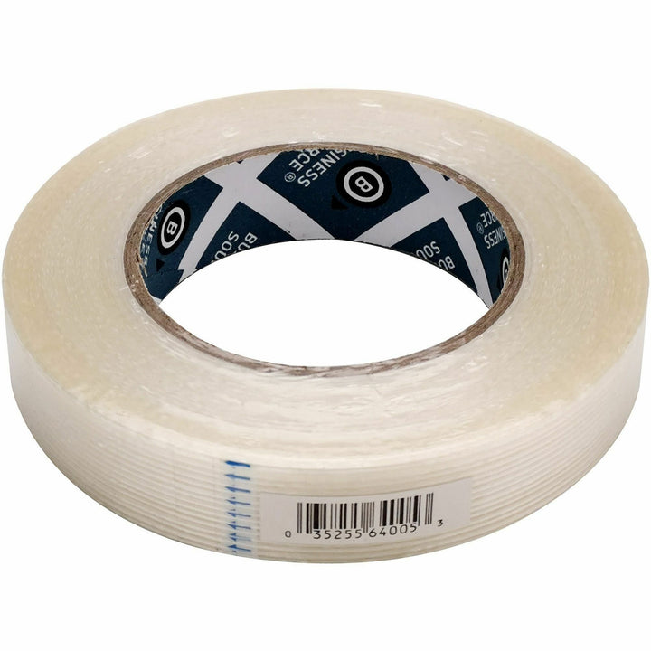 Image of Business Source 64005 Filament Tape, 60 yd Length x 1" Width, 3" Core, White, Fiberglass Filament, For Reinforcing, 1 Roll