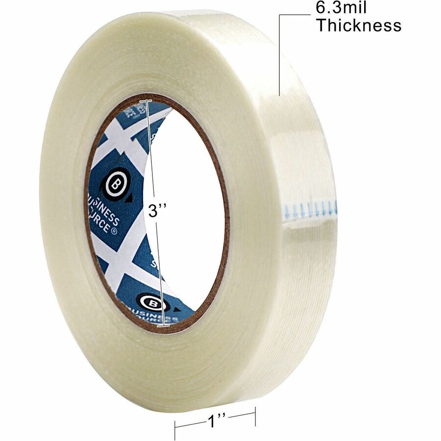 Image of Business Source Filament Tape Roll, Heavy-duty, 3" Core, 1"x60 Yards, WE