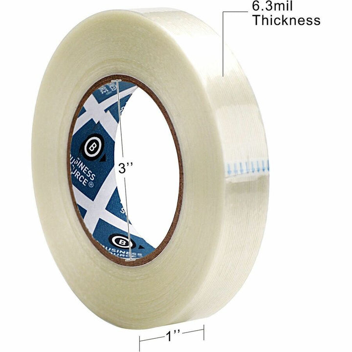 Image of Business Source Filament Tape Roll, Heavy-duty, 3" Core, 1"x60 Yards, WE