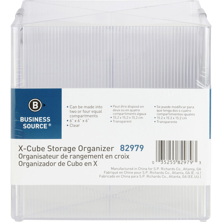 Image of Business Source Storage Organizer, X-Cube, 6"x6"x6", Clear