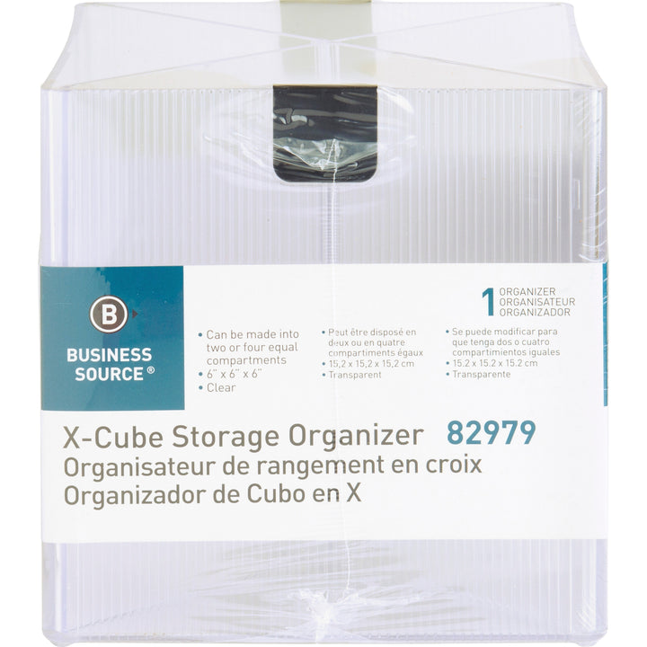 Image of Business Source Storage Organizer, X-Cube, 6"x6"x6", Clear
