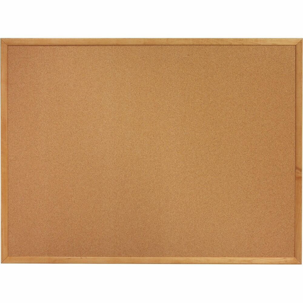 Image of Lorell Cork Board, 4'x3', Oak Frame
