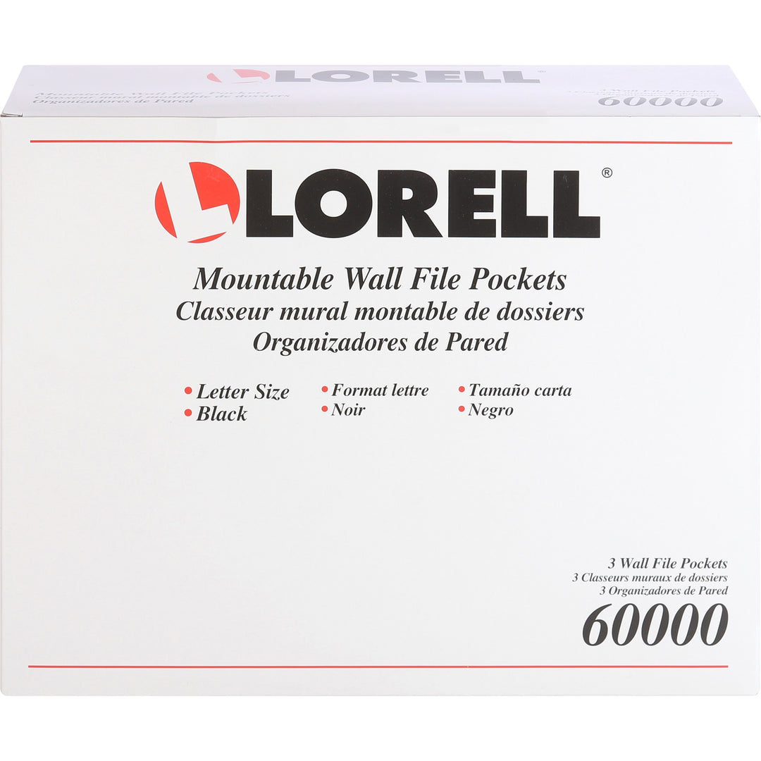 Image of Lorell Wall File Pockets, 13-1/8"x4-1/4"x14-3/4", 3/PK, Black