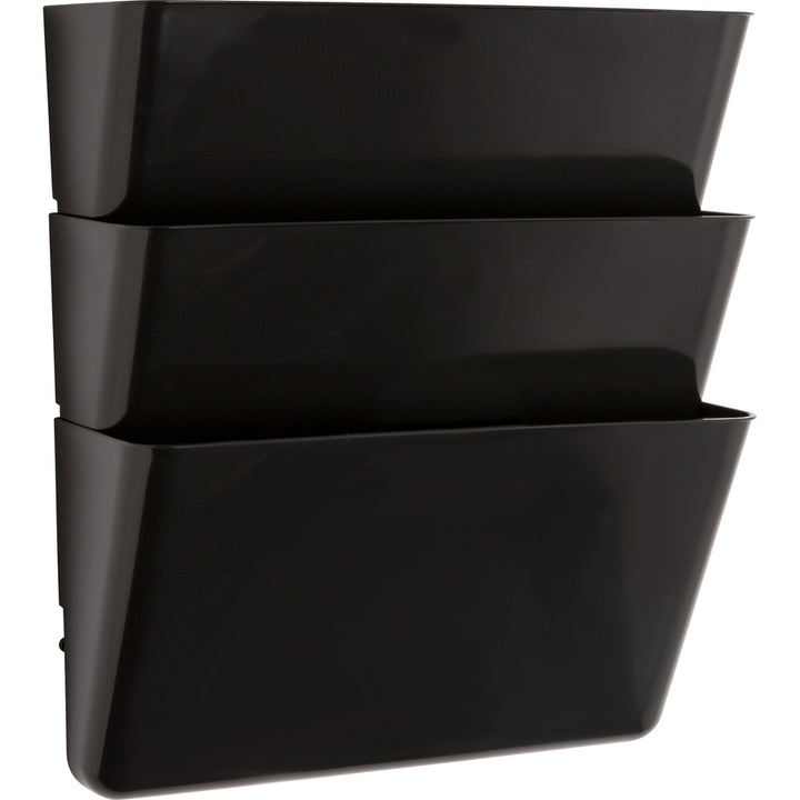 Image of Lorell Wall File Pockets, 13-1/8"x4-1/4"x14-3/4", 3/PK, Black