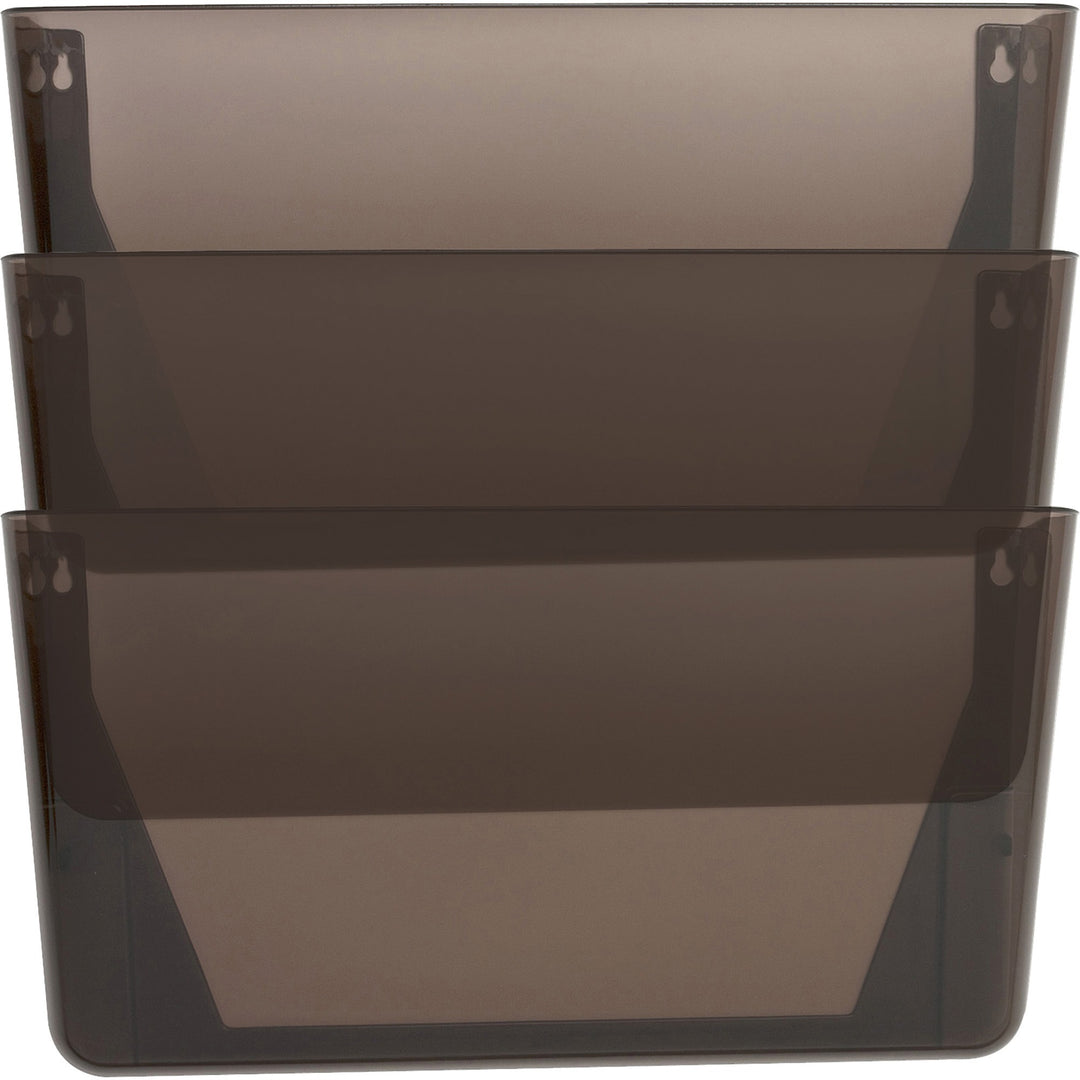 Image of Lorell Wall File Pockets, 13-1/8"x4-1/4"x14-3/4", 3/PK, Smoke