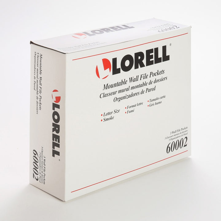 Image of Lorell Wall File Pockets, 13-1/8"x4-1/4"x14-3/4", 3/PK, Smoke