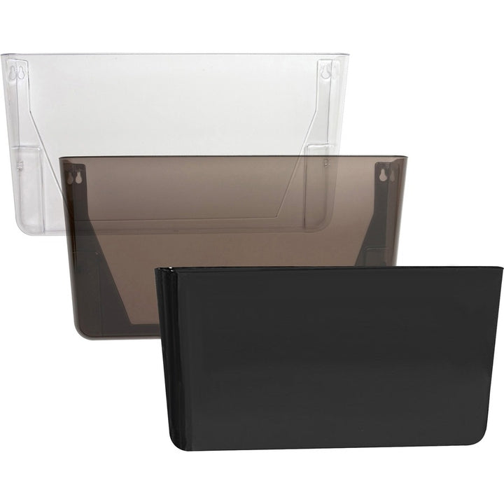 Image of Lorell Wall File Pockets, 13-1/8"x4-1/4"x14-3/4", 3/PK, Smoke