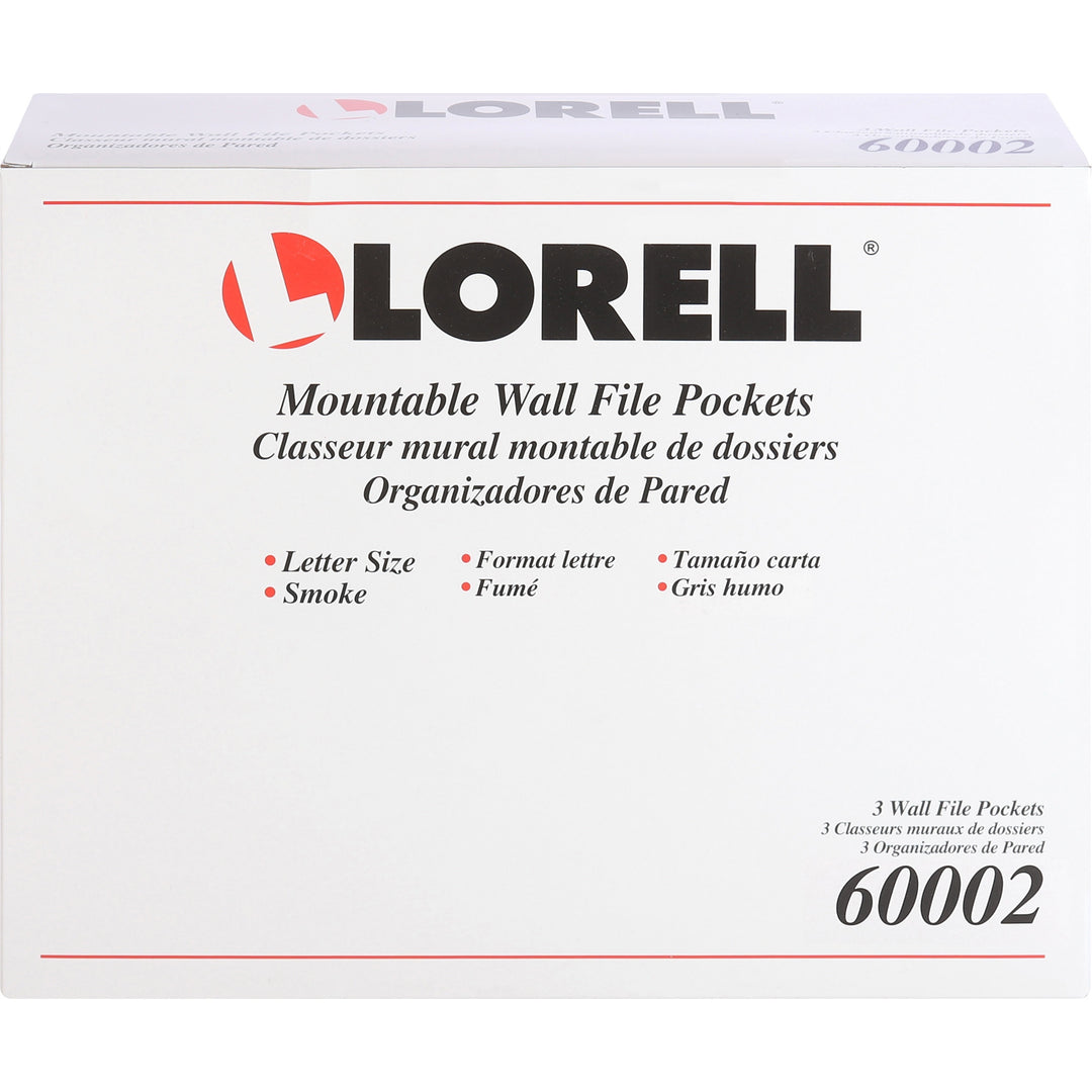 Image of Lorell Wall File Pockets, 13-1/8"x4-1/4"x14-3/4", 3/PK, Smoke