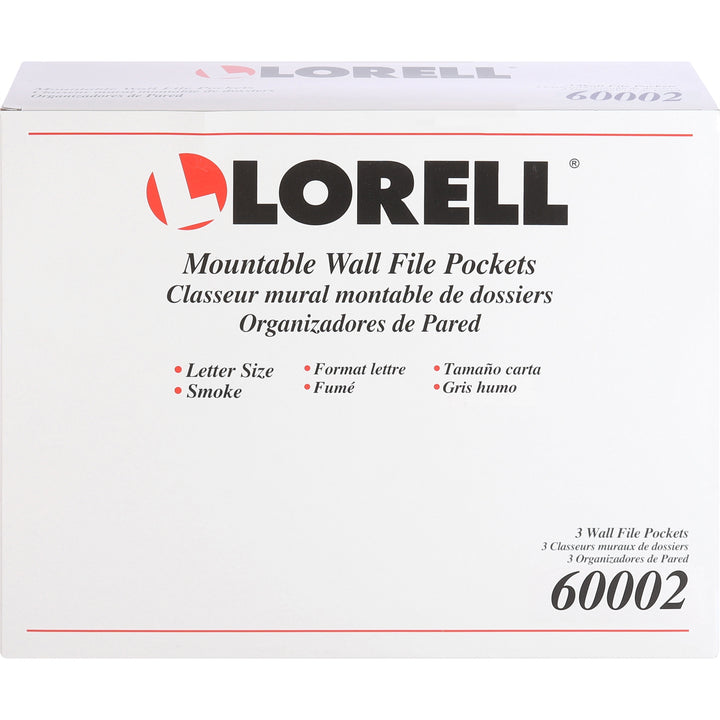Image of Lorell Wall File Pockets, 13-1/8"x4-1/4"x14-3/4", 3/PK, Smoke