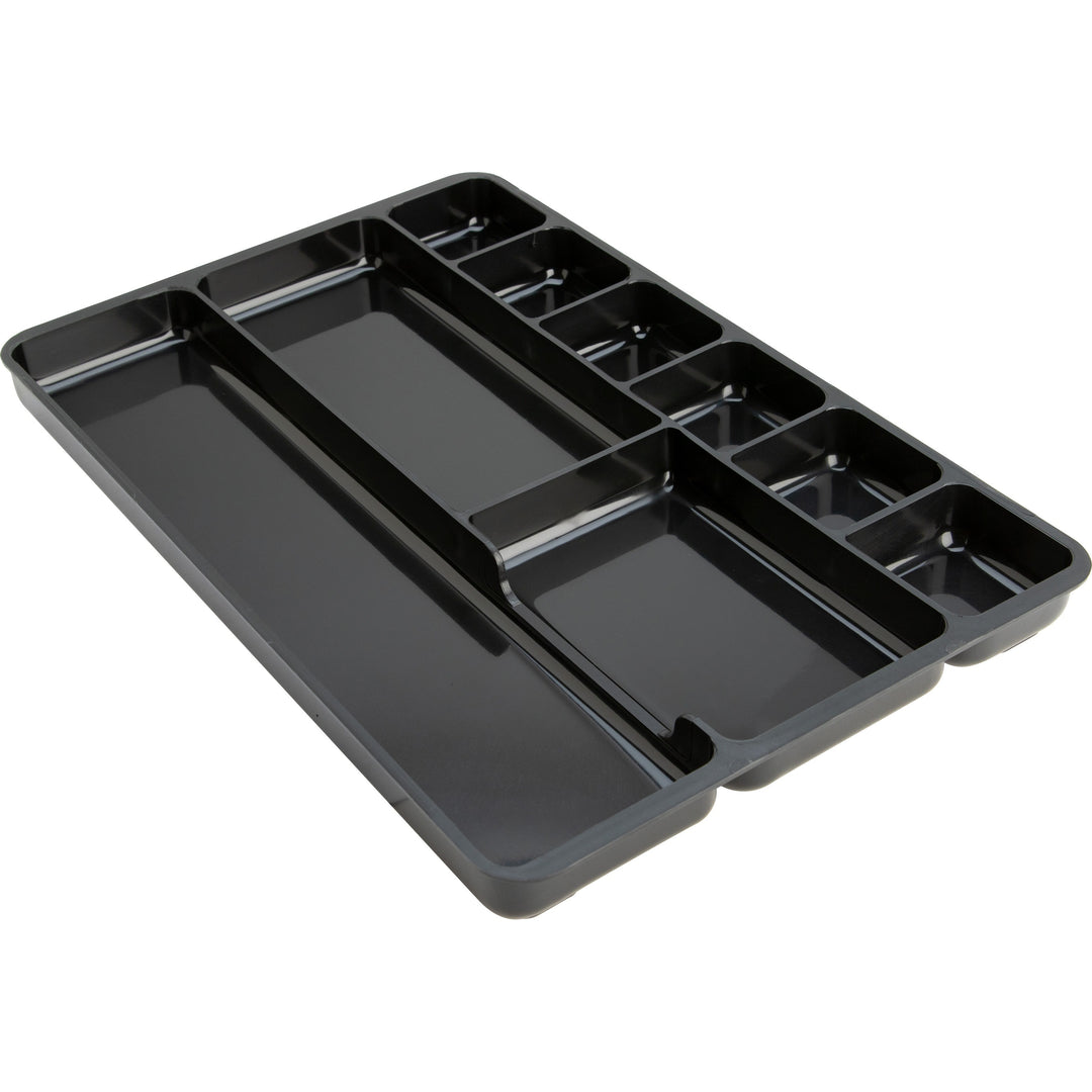 Image of Lorell Drawer Organizer Tray, 9 Comp., 14"Wx9-3/8"Dx1-1/4"H, Black