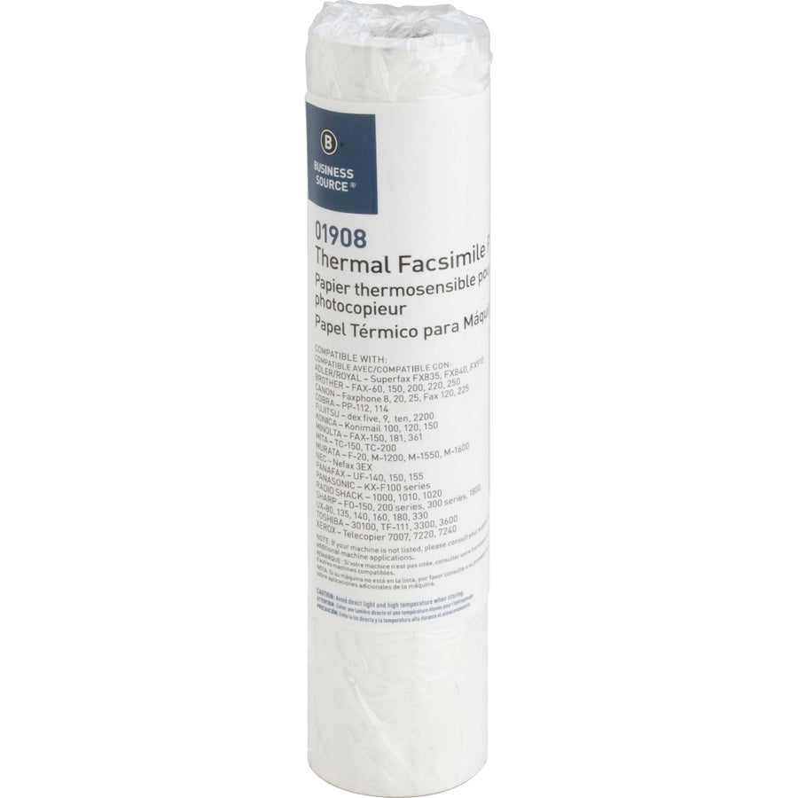 Image of Business Source Fax Paper, 1/2" Core, "H" Sensitivity, 8-1/2"x98', 6/CT, WE