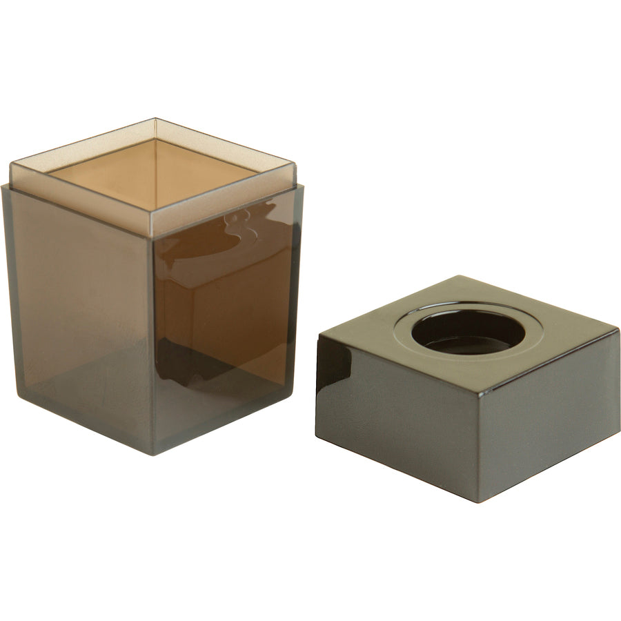 Image of Business Source Dispenser f/Paper Clips, Magnetic, 2"x3", Smoke/Black