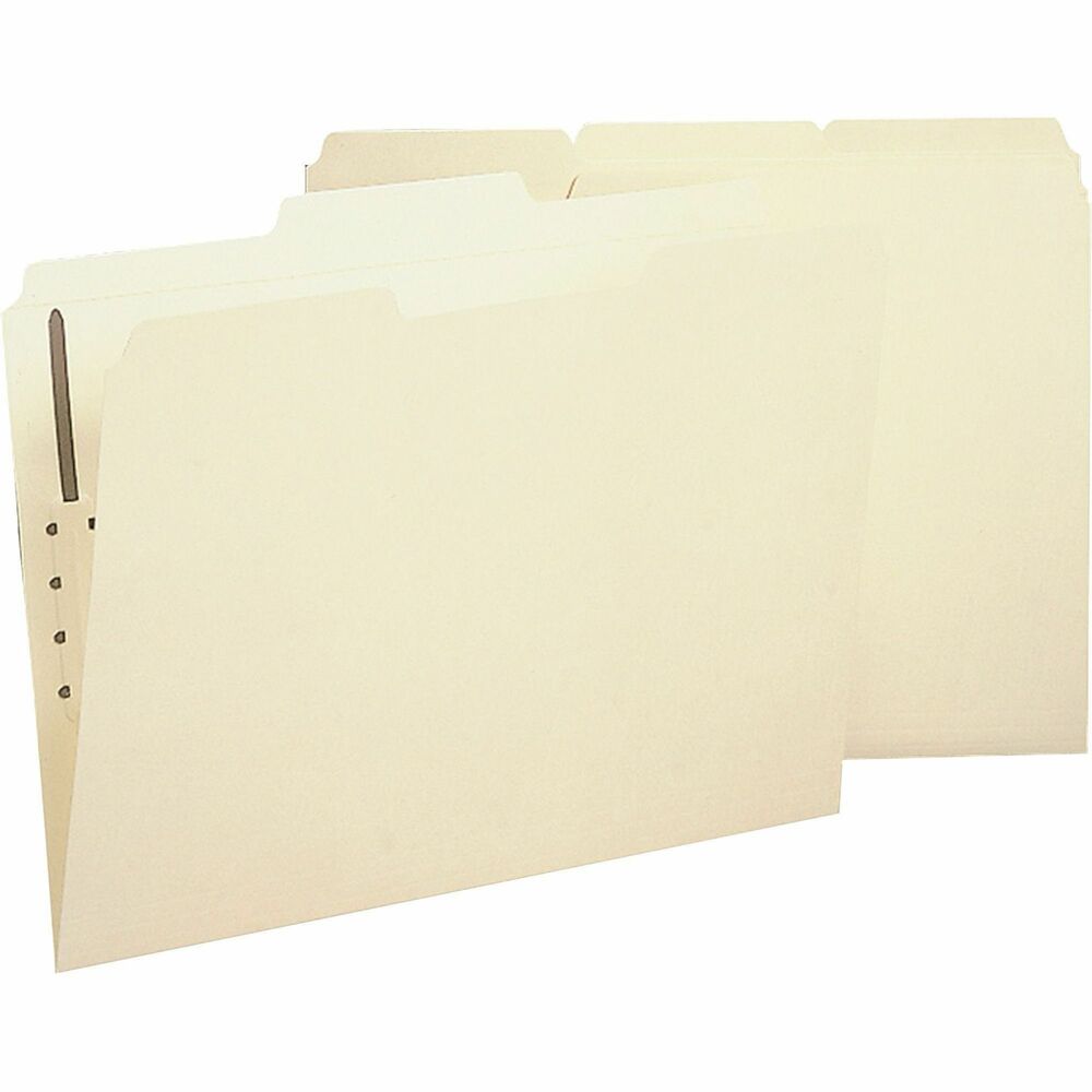 Image of Business Source Fastener Folder,w/2-Ply Tab,1 Fstnr,1/3 Tab,Ltr,50/BX,MA