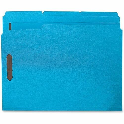 Image of Business Source Fastener Folders,w/2-Ply Tab,1/3 AST Tab,Ltr,50/BX,Blue