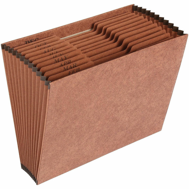 Image of Business Source Accordion File,No Flap,12 Pockets,Jan-Dec,Letter,12"x10",BN