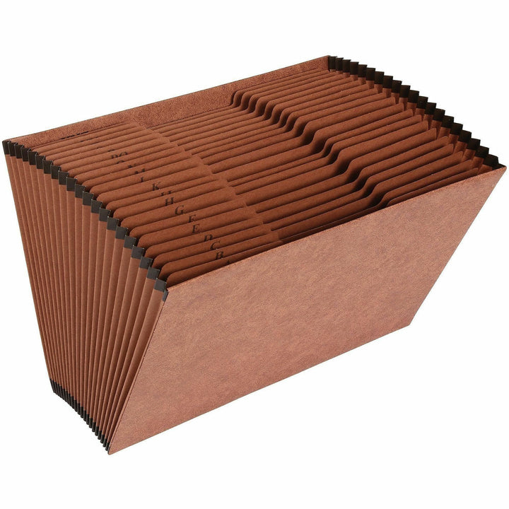 Image of Business Source Accordion File,No Flap,21 Pockets,A-Z,Legal,15"x10",Brown