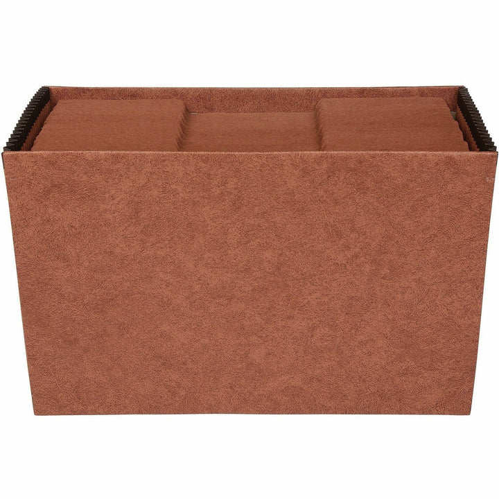 Image of Business Source Accordion File,No Flap,21 Pockets,A-Z,Legal,15"x10",Brown