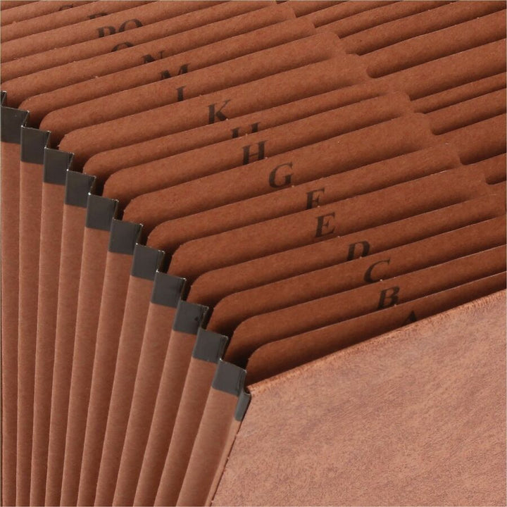 Image of Business Source Accordion File,No Flap,21 Pockets,A-Z,Legal,15"x10",Brown