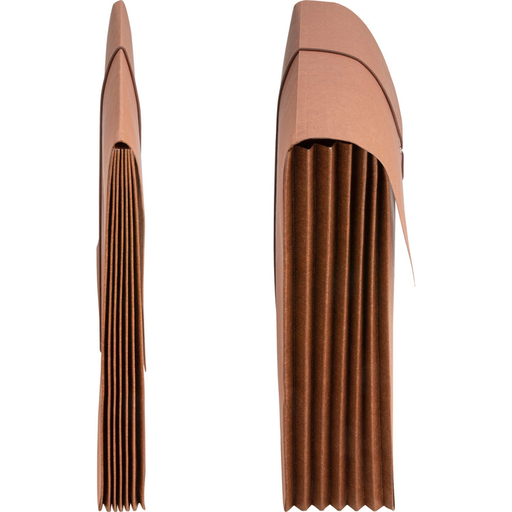 Image of Business Source Accordion Wallet, Legal, 5-1/4" Exp, 15-3/8"x10", Brown