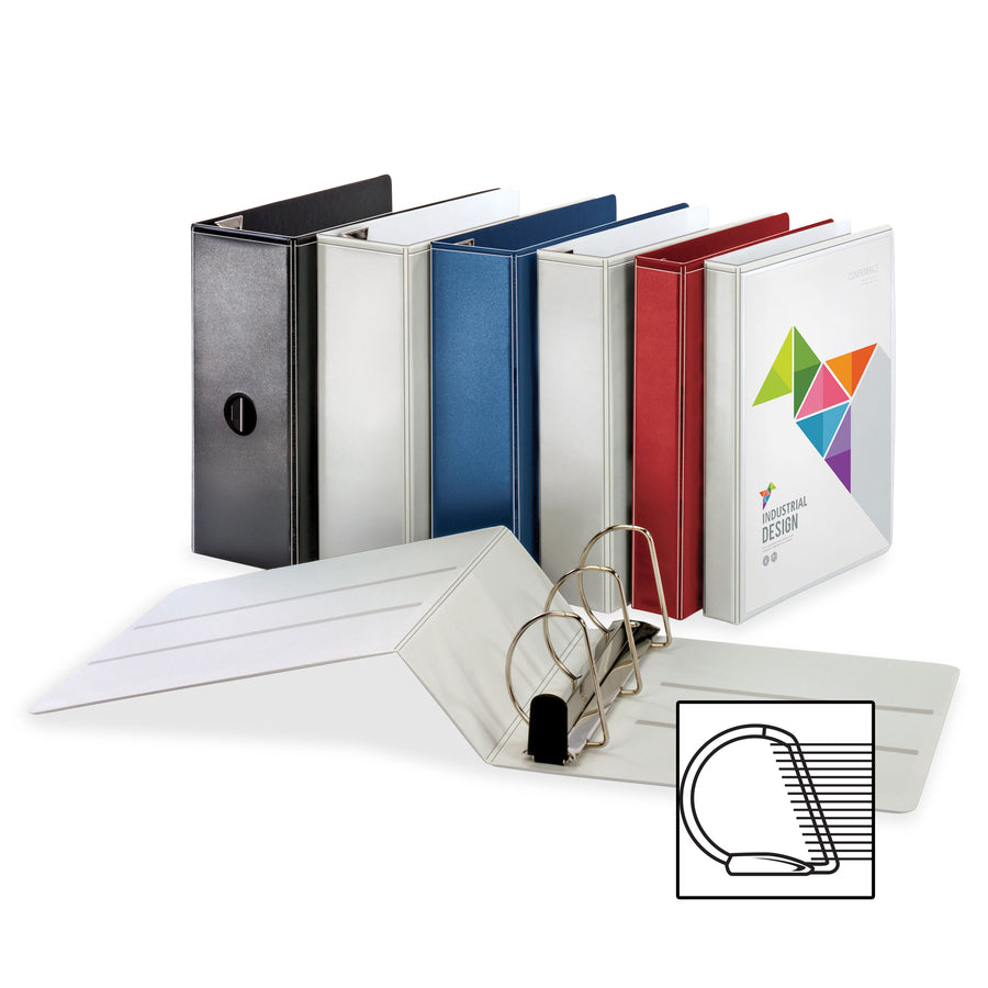 Image of Business Source View Binder, D-Ring, 5" Capacity, 11"x8-1/2", Navy