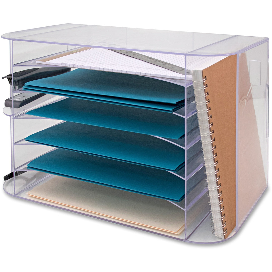 Image of Business Source Desk Sorter w/6 Letter Trays, Jumbo, 18-1/8"x10"x12-1/4", CL
