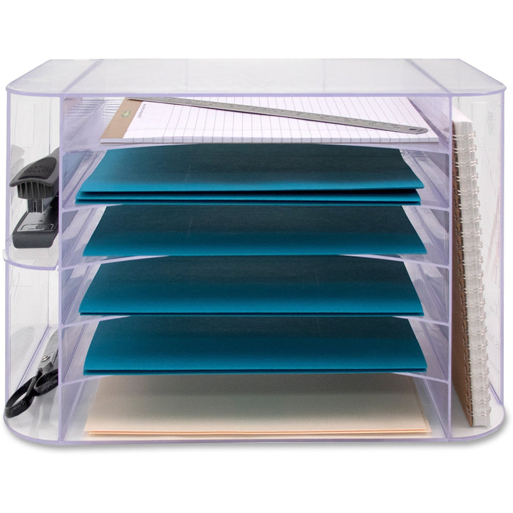 Image of Business Source Desk Sorter w/6 Letter Trays, Jumbo, 18-1/8"x10"x12-1/4", CL